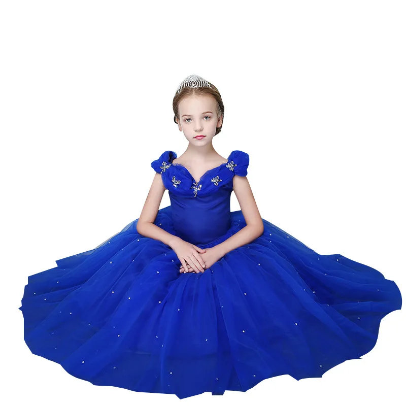 Новое поступление года; детское Милое Свадебное платье принцессы платье Золушки для маленьких девочек вечерние платья с изображением Алисы в стране чудес