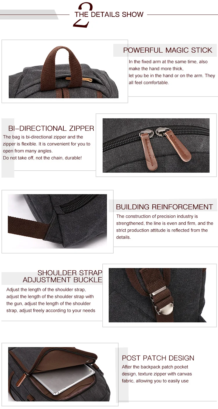 Wholesale backpack laptop fashion custom back pack young backpack school canvas bags
