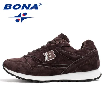 

BONA 2020 New Arrival Suede Leather Men Casual Shoes Fashion Flat Shoes Man Lace Up Loafers Shoes Male Outdoor Sneakers Trendy