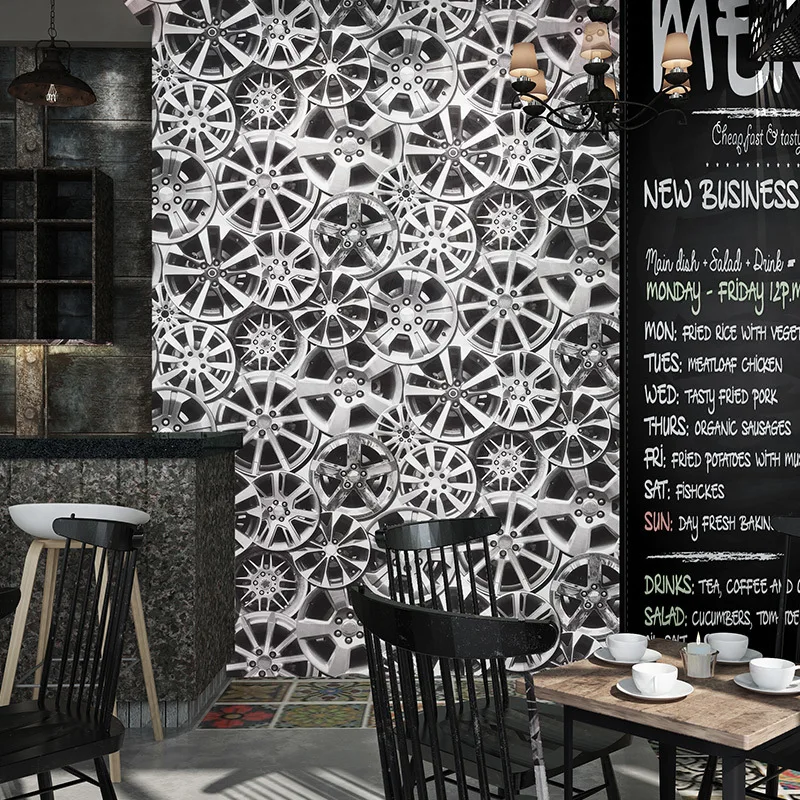 

Industrial Vintage Machine Gear Bearing 3d Wall Papers Home Decor Grey Personalized Pvc Theme Room Wall Paper Mural Vinilo Pared