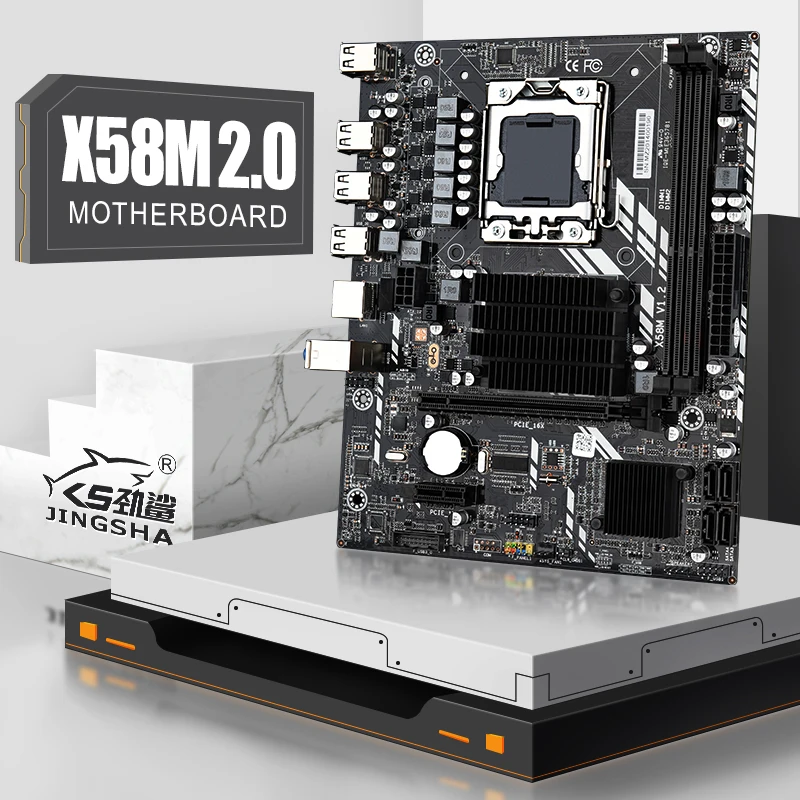Материнская плата JINGSHA X58M 2 0 LGA1366 с двухканальной памятью * DDR3 для настольных ПК/ECC