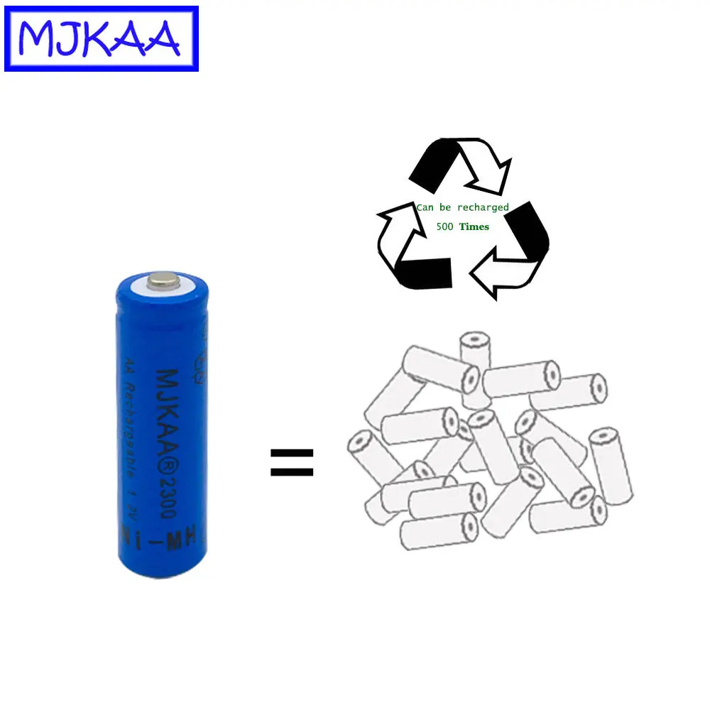 MJKAA 4 шт. AA 1,2 V 2300mAh ni-mh аккумулятор высокого качества 2A перезаряжаемые батареи для дистанционного управления игрушки светодиодный свет