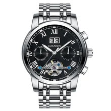 

GUANQIN Business Sports Tourbillon Men's Mechanical Automatic Watch Hollow Design Stainless Steel Sapphire 30M Waterproof 2021