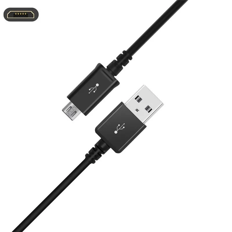 Адаптер для зарядного устройства Micro USB для Alcatel 1C 1X 3C 3V 3X3 1T 7 10 Idol 5 A7 A3 XL Plus U5 HD U50 Shine Lite 1M Micro USB - Тип штекера: Only Black USB Cable