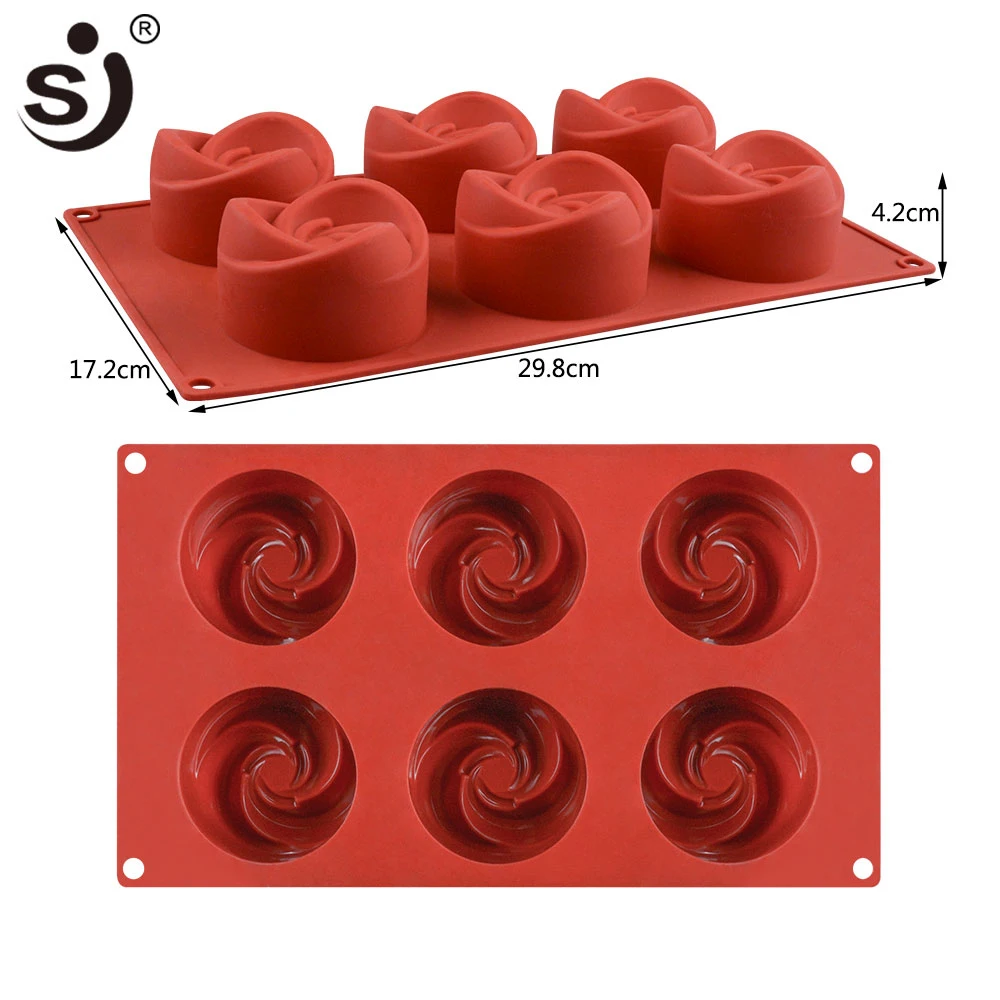 SJ 6 силиконовые полости муссовый Торт Плесень Роза шоколадная форма украшения силиконовые формы инструмент для украшения торта Формы для выпечки