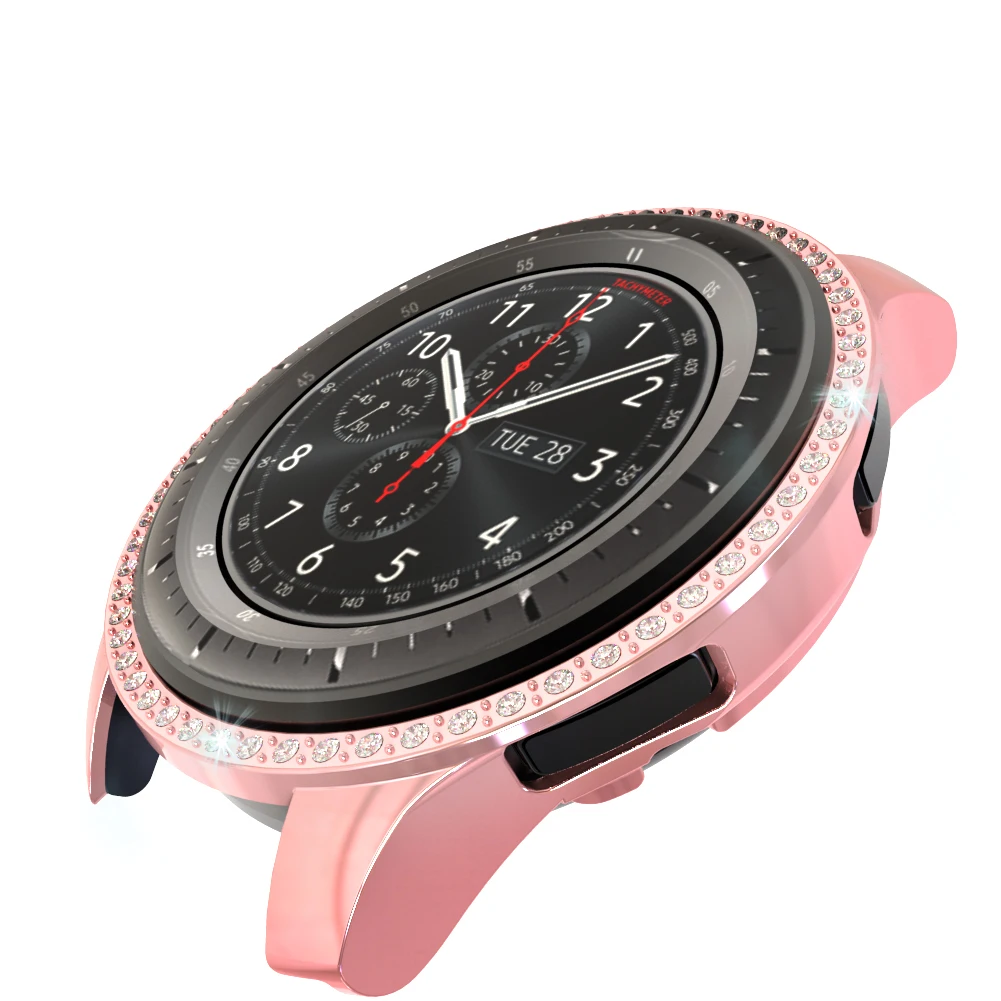 Блестящий Алмазный чехол для samsung Galaxy Watch 42 мм 46 мм защитный бампер gear S3 Frontier Shell