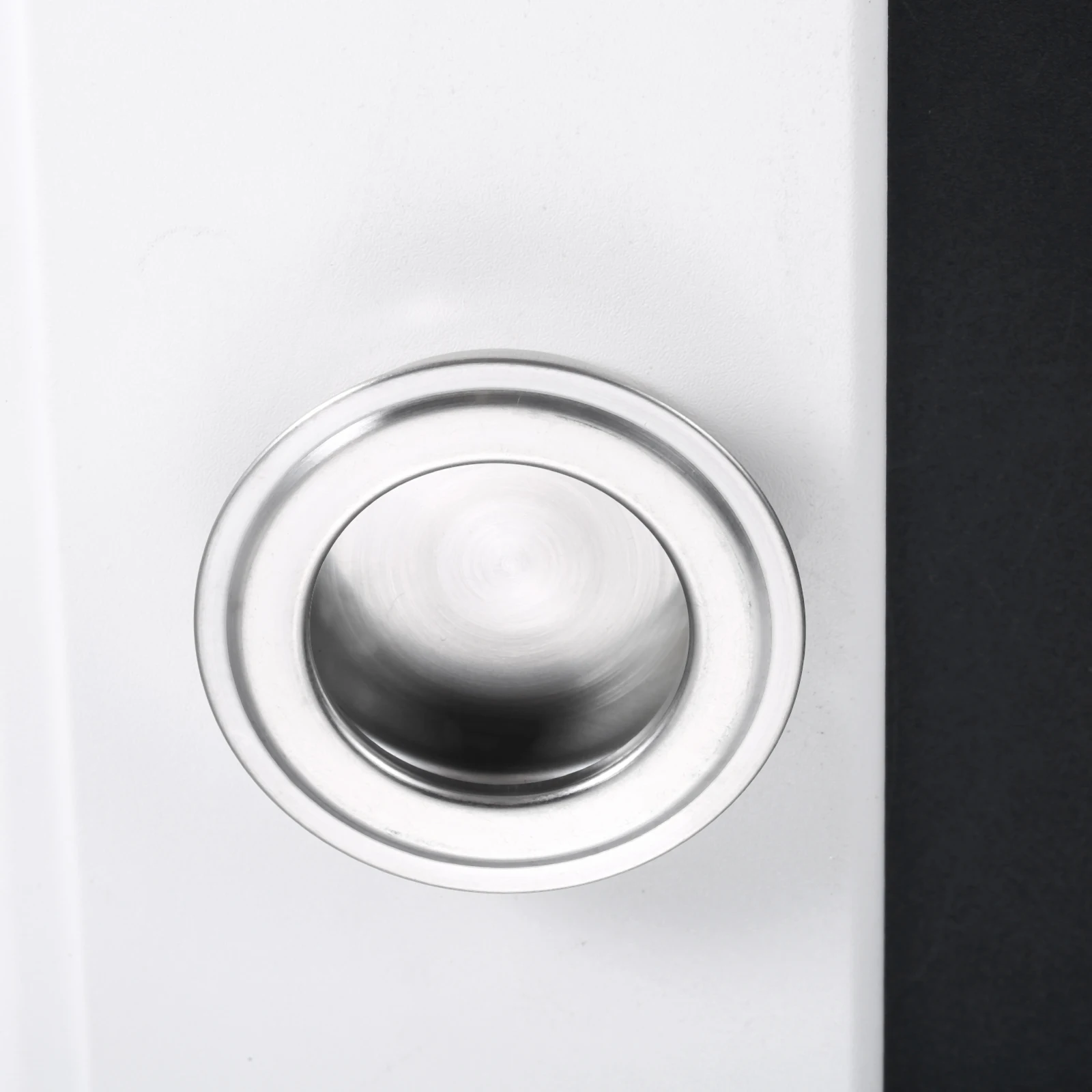 Description Picture 6 of item5Pcs Round Recessed Door Handles Stainless Steel Furniture Recessed Flush Pulls Finger Insert Sliding Drawer Handles Pulls