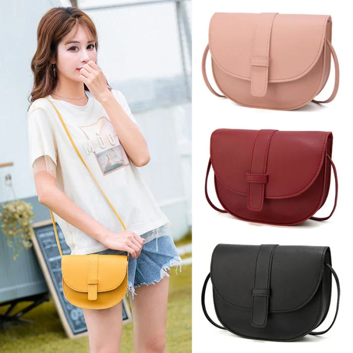Одноцветная полукруглая сумка на одно плечо, модная сумка-мессенджер, мобильный кошелек для девушек, Лучшая распродажа-WT