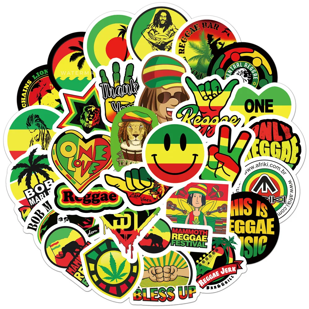 10/50PCS Reggae Music Bob Marley Stickers for Luggage Skateboard Laptop  Teem Stickers Waterproof Graffiti Sticker - AliExpress