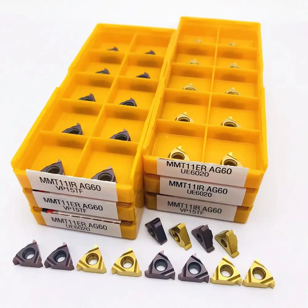 MMT-Herramienta de torneado de carburo, herramienta para corte de hilo, 11IR, AG60, VP15TF, UE6020, US735