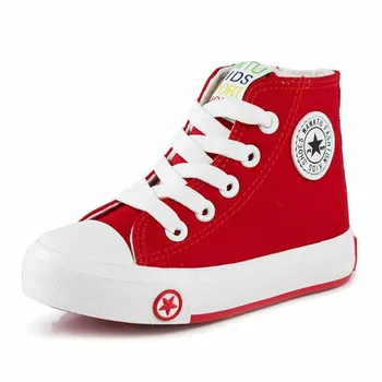 

Autumn Winter New Children Canvas Shoes Kids Casual Shoes Boys Girls Flat High Children Side Zipper Shoes Sneakers