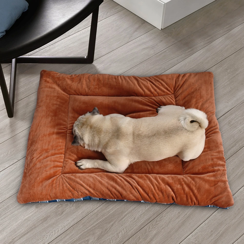 Warm Dog Cat Cushion Mat Winter Pet Sleep Matress Striped Thick Dogs