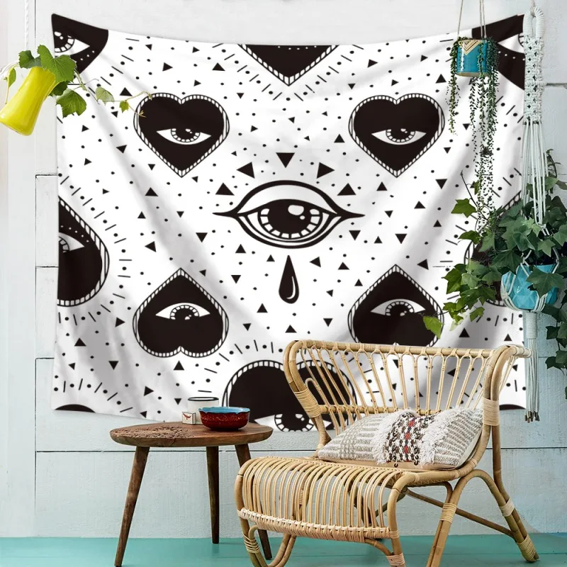 Sun and Moon Tarot Psychedelic Tapestry Polyester Fabric Indian Hippie Bohemian Print Home Decor Wall Hanging mattress Tapestry