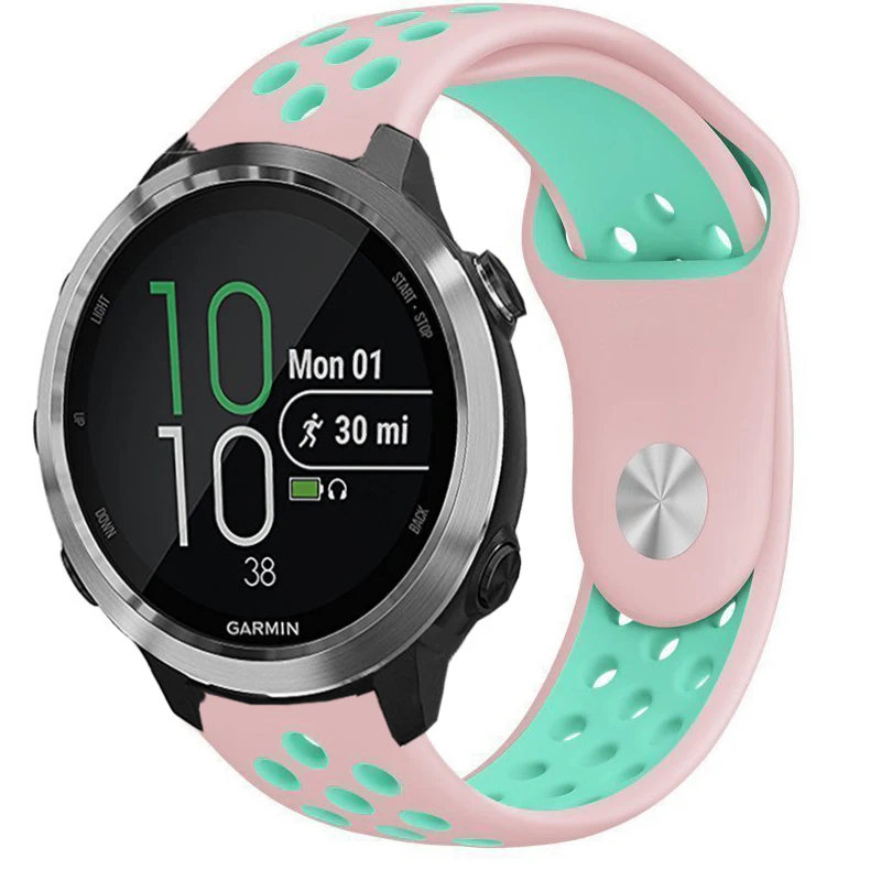 Цветной мягкий силиконовый ремешок для часов Garmin Forerunner 645 Vivoactive3 3 Vivomove HR Смарт-часы сменный Браслет - Цвет: pink green