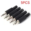 5pcs Black Plastic Pure Copper Conductor Housing Audio Jack Plug Headphone Stereo 3.5mm Male Adapter ► Photo 1/6