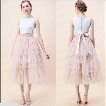 

Princess Fashion 2020 Summer High Waist Ruffled Vintage Pleated Lolita Party Puffy Skirts Women's Cake Layered Long Mesh Skirts
