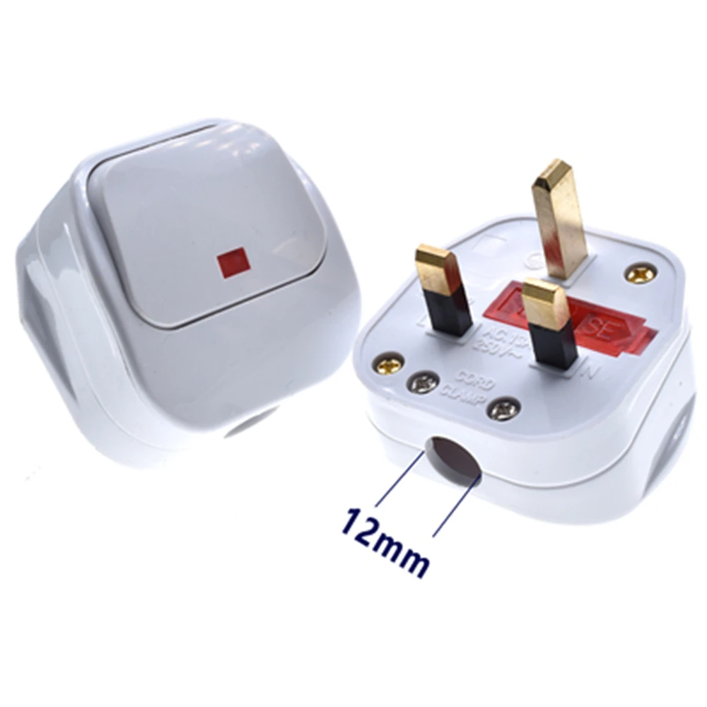 UK /AU 3 Pin Switch13A AC Assembled Power Plug With Switch Male Electrical Socket Fused Connect Cord Overload Protection Adapter