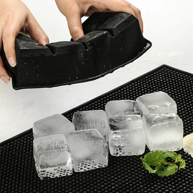 HIC Kitchen Big Block Silicone Ice Cube Tray, European-Grade, Non-Stick,  Makes 8 Large Ice Cubes