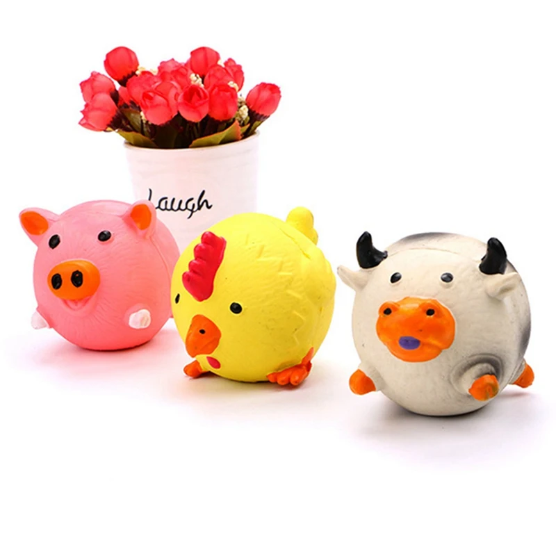 Новые милые животные натуральные латексные игрушки корова курица сферические игрушки подарочные шарики забавные игрушки