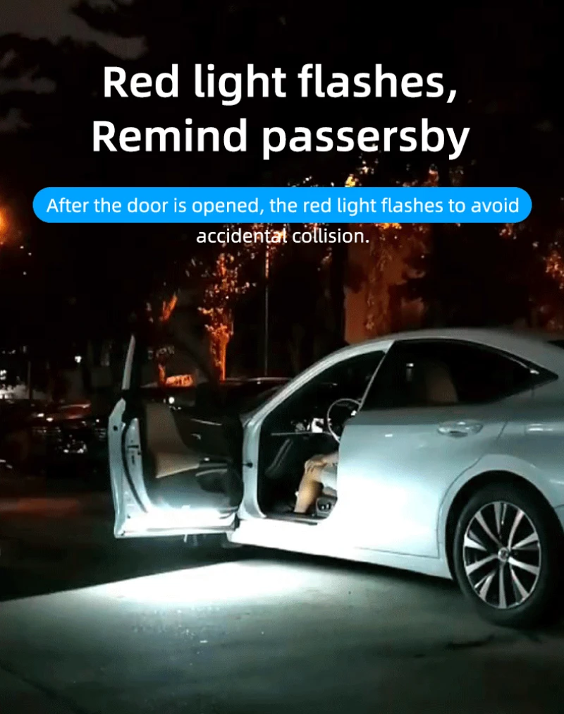 を新車ユニバーサル装飾ライトベルト自動ドア雰囲気led車のドア衝突防止警告灯歓迎ランプ 装飾ランプ Aliexpress