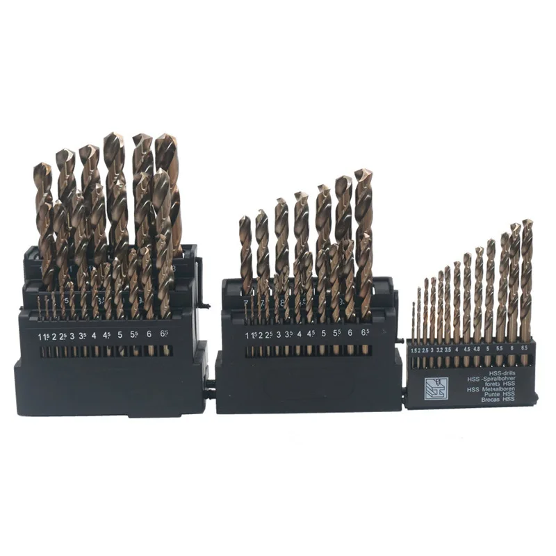 HSS CO кобальта Лен цветок цветная дрель 13/19/25 шт. набор M35 с цилиндрическим