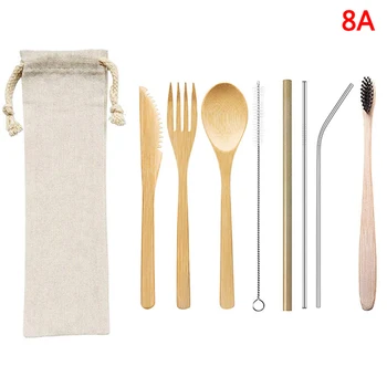 

1Set Eco Friendly Bamboo Toothbrush Sets Plastic-Free Bamboo Tooth Brush Portable Travel Set