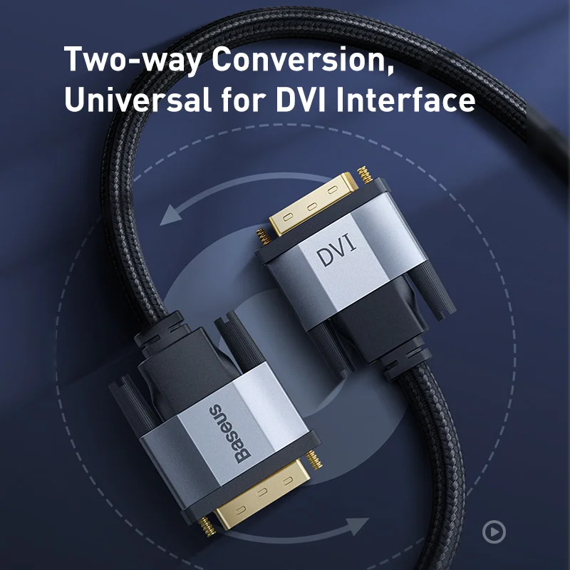 Baseus 2K HD DVI кабель двухстороннее Преобразование DVI шнур 24 Pin двойной DVI видео кабель Линия более четкое разрешение проектор аудио кабель