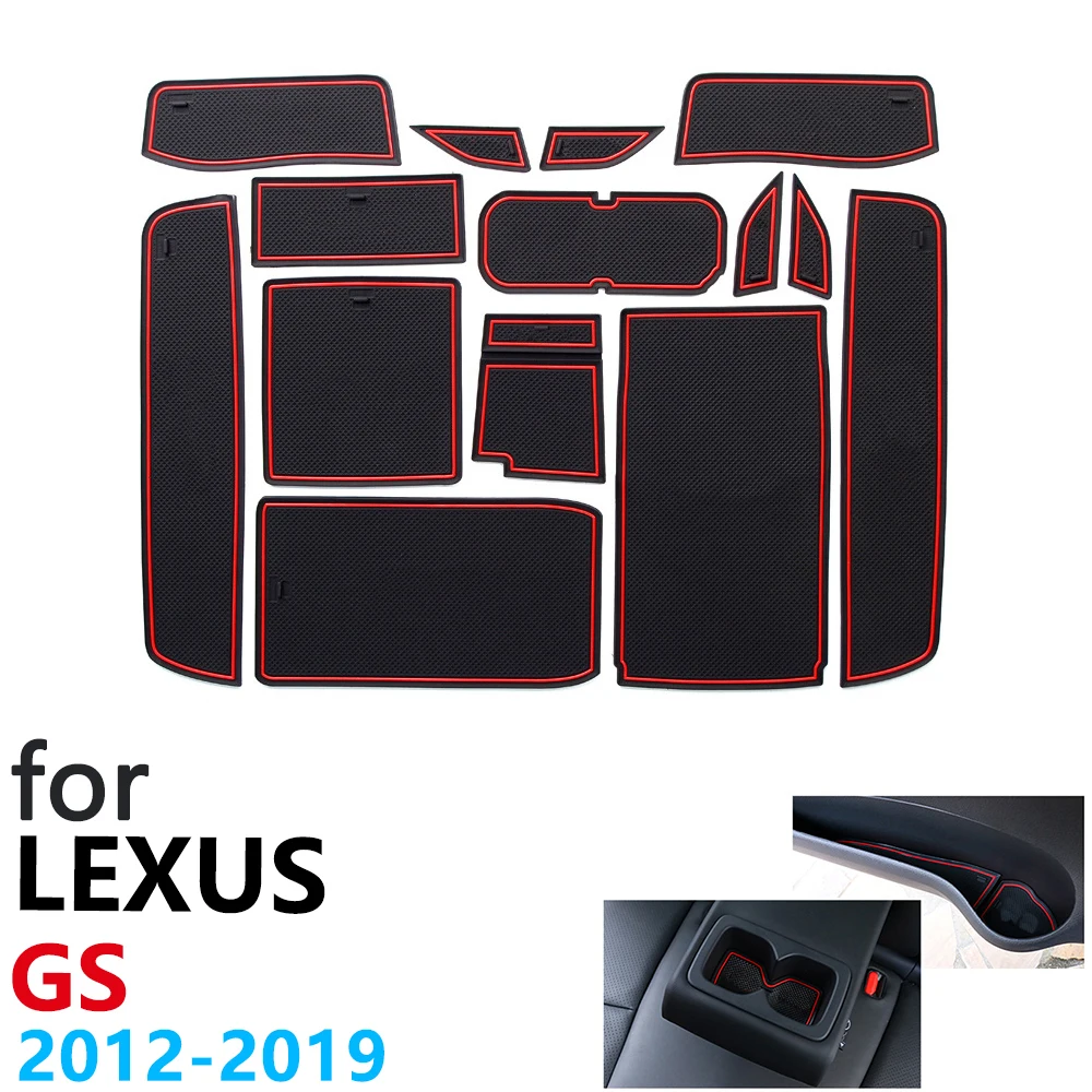 Нескользящий Резиновый коврик для чашки дверной с желобом Lexus GS 250 300 350 450h F 2012 ~ 2019