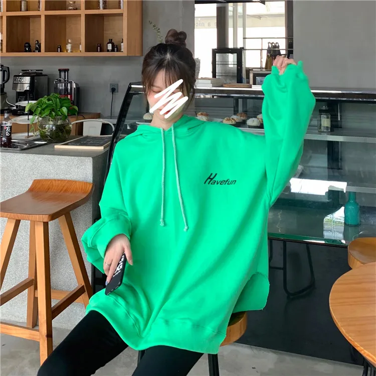 Женские толстовки и свитшоты с буквенным принтом Kpop большие белые толстовки женские Moletom Feminino Poleron Mujer