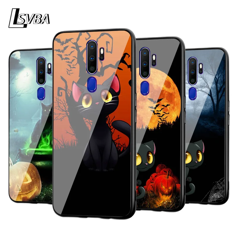 

Halloween Cute Cat For OPPO Reno 4 3 ACE A9 A5 F15 Realme C2 K5 K3 R17 R15 Pro 4G 5G 2020 Soft Phone Case