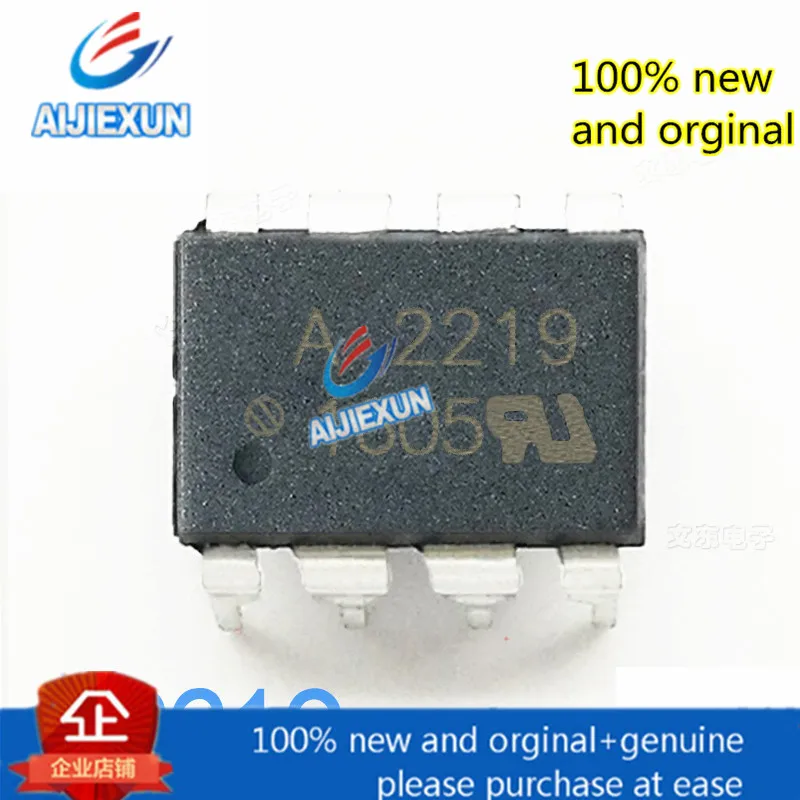 10Pcs 100 new and orginal A2219 HCPL 2219 500E Low Input Current Logic Gate Optocouplers in