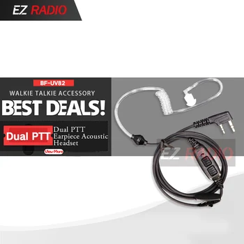 

Dual PTT Earpiece Acoustic Headset for Baofeng UV-82 Plus UV-8 UV82L UV-89 UV-82TP GT-5TP UV-82HP UV-82HX UV-8D Air Tube Headset