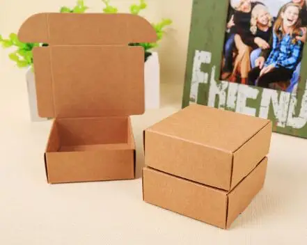 

100pcs Cheap Kraft gift packaging cardboard paper box,small natural handmade soap kraft craft box,kraft carton paper box