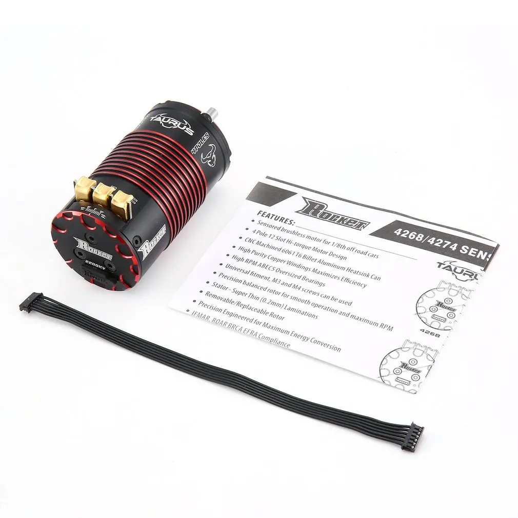 

Rocket 4268 2700KV Brushless Sensored Motor 4 Pole RC Car Motor For 1/8 Electric on road Car Parts