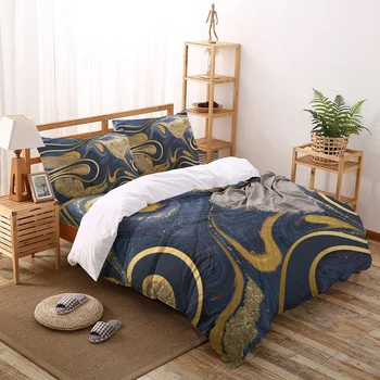

Marble Texture Black Line Material Printed Duvet Cover Set 4 Piece Bedding Set Home Textile Customizable