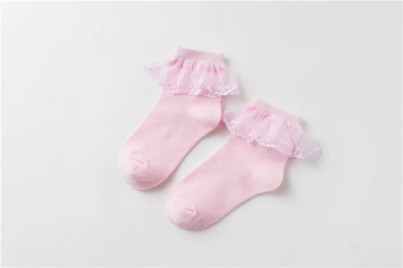 3 пары/партия, хлопковые носки для девочек летние кружевные короткие носки с оборками носки для малышей модные эластичные детские носки принцессы