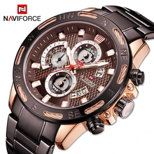 

NAVIFORCE Men's Watches Casual Fashion With 3 Small Dials Waterproof Stainless Steel Strap Luminous Date Display Watches For Men