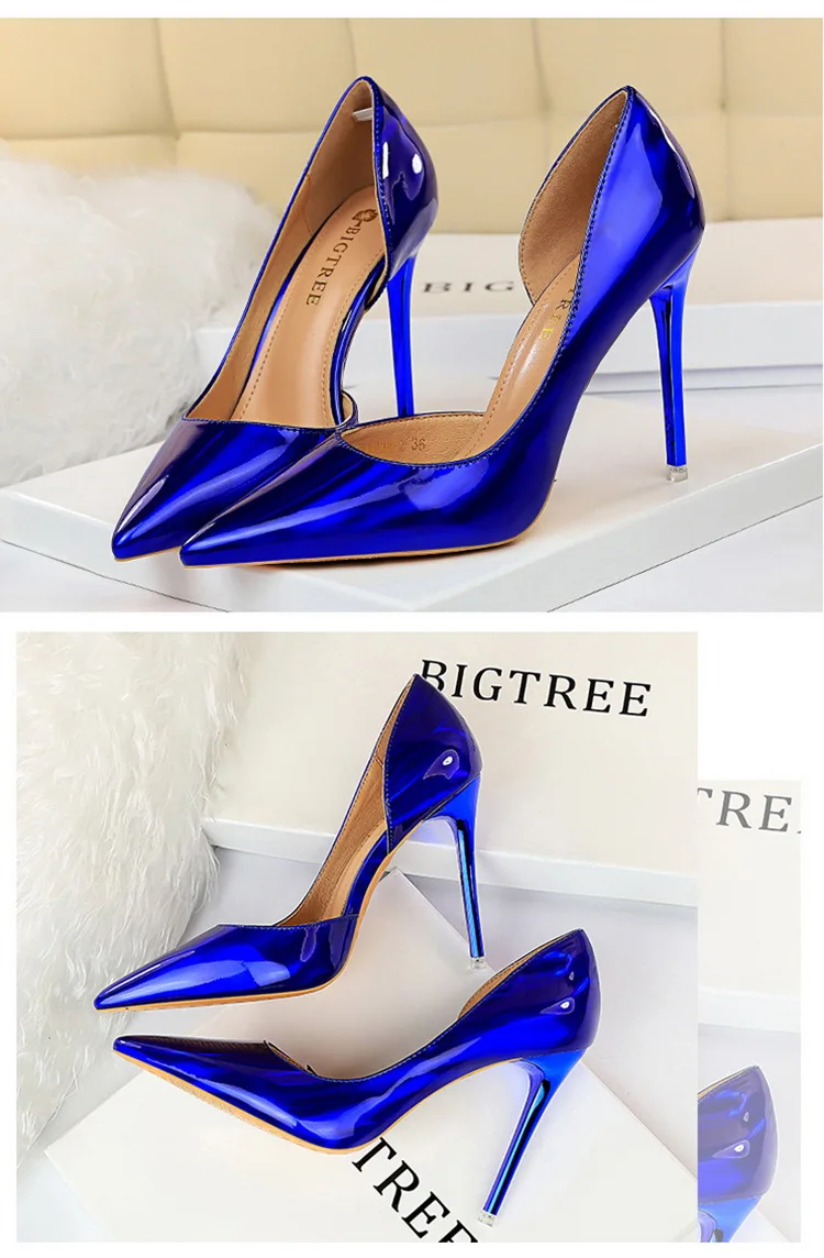 BIGTREE/обувь г. Новые женские туфли-лодочки пикантные женские туфли на высоком каблуке свадебные туфли на каблуке-шпильке, серебристые вечерние туфли женская обувь на каблуке