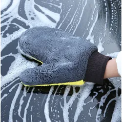 Gants de lavage de voiture en molleton de corail doux, nettoyage des fenêtres et des portes, Absorption d'eau en velours, soin doux, nettoyage de la poussière de verre des meubles 