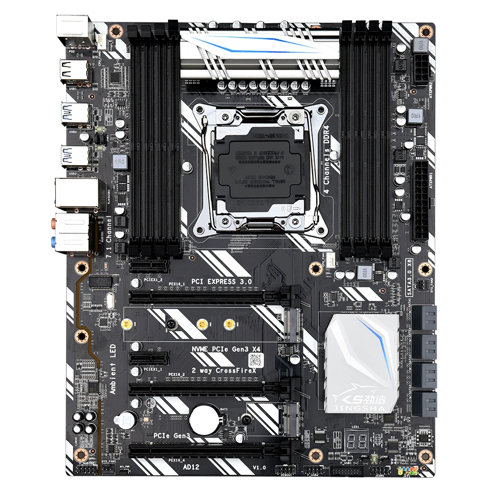Материнская плата X99 D8 ATX LGA2011 V3 USB3.0 NVME M.2 SSD Поддержка Crossfire wifi 8 DDR4 память и