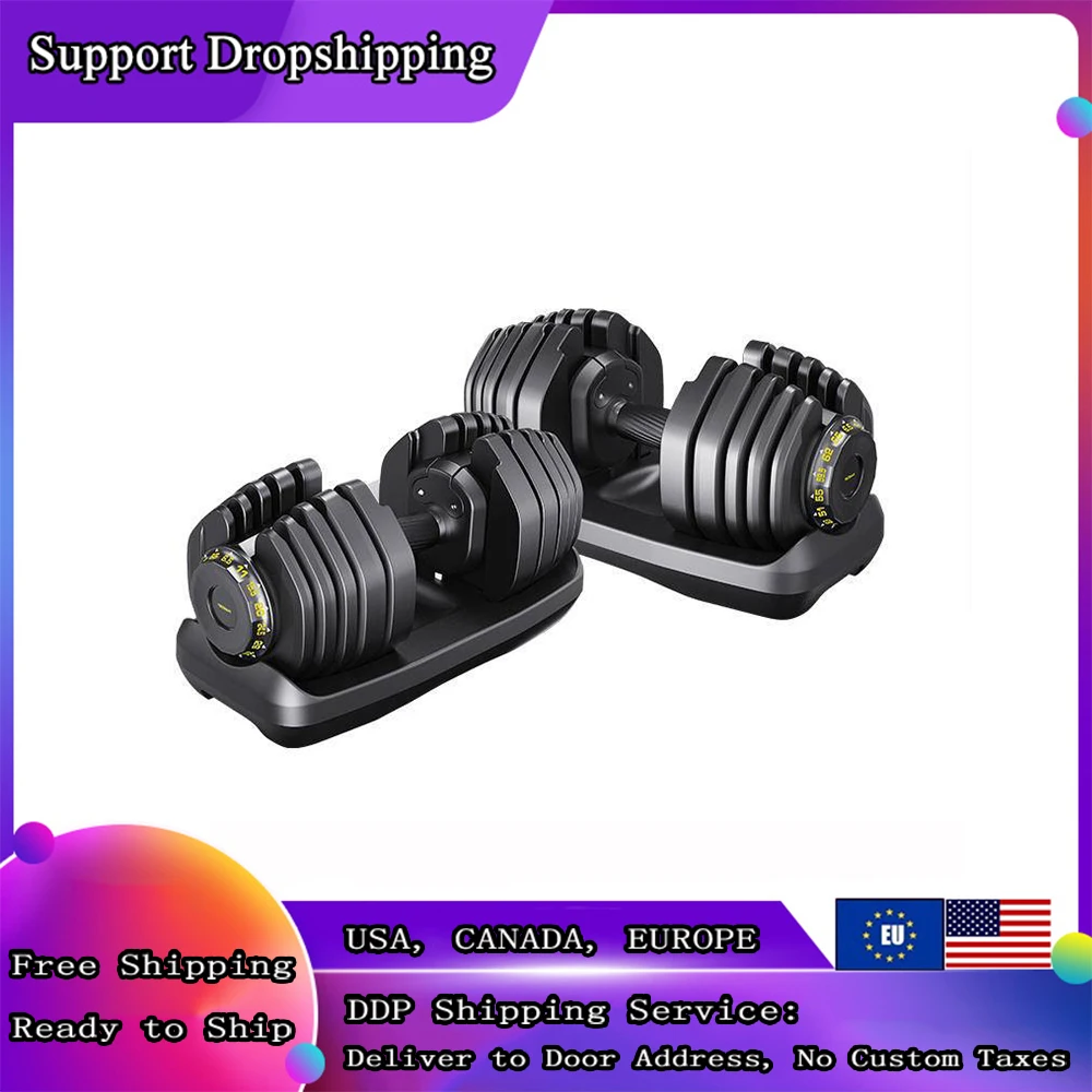 65lbs Adjustable Gym Dumbbells 43kg Weights Professional Fitness