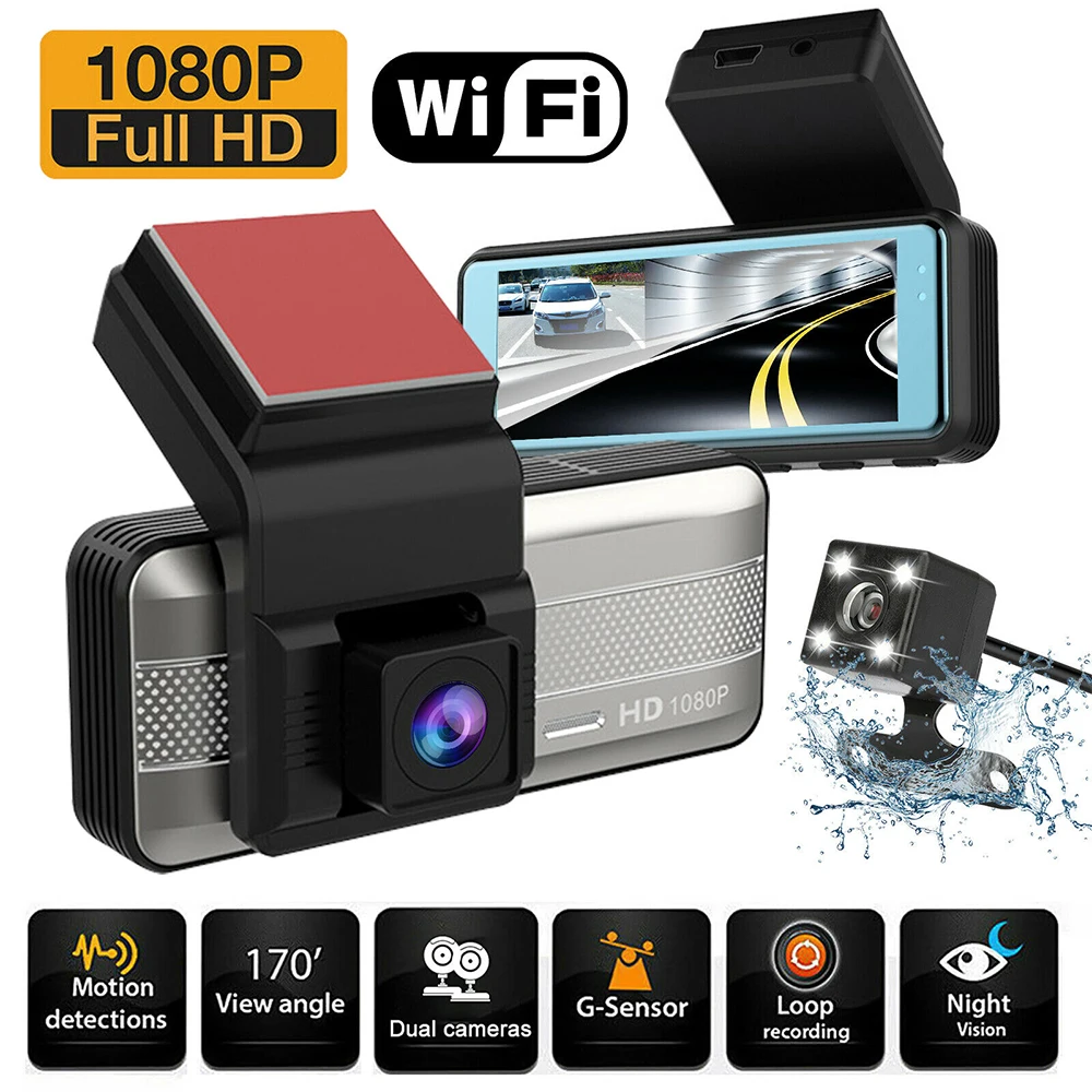 170° FHD 1080P WiFi Car DVR Video Camera Recorder Night Vision G-Sensor Dash Cam 