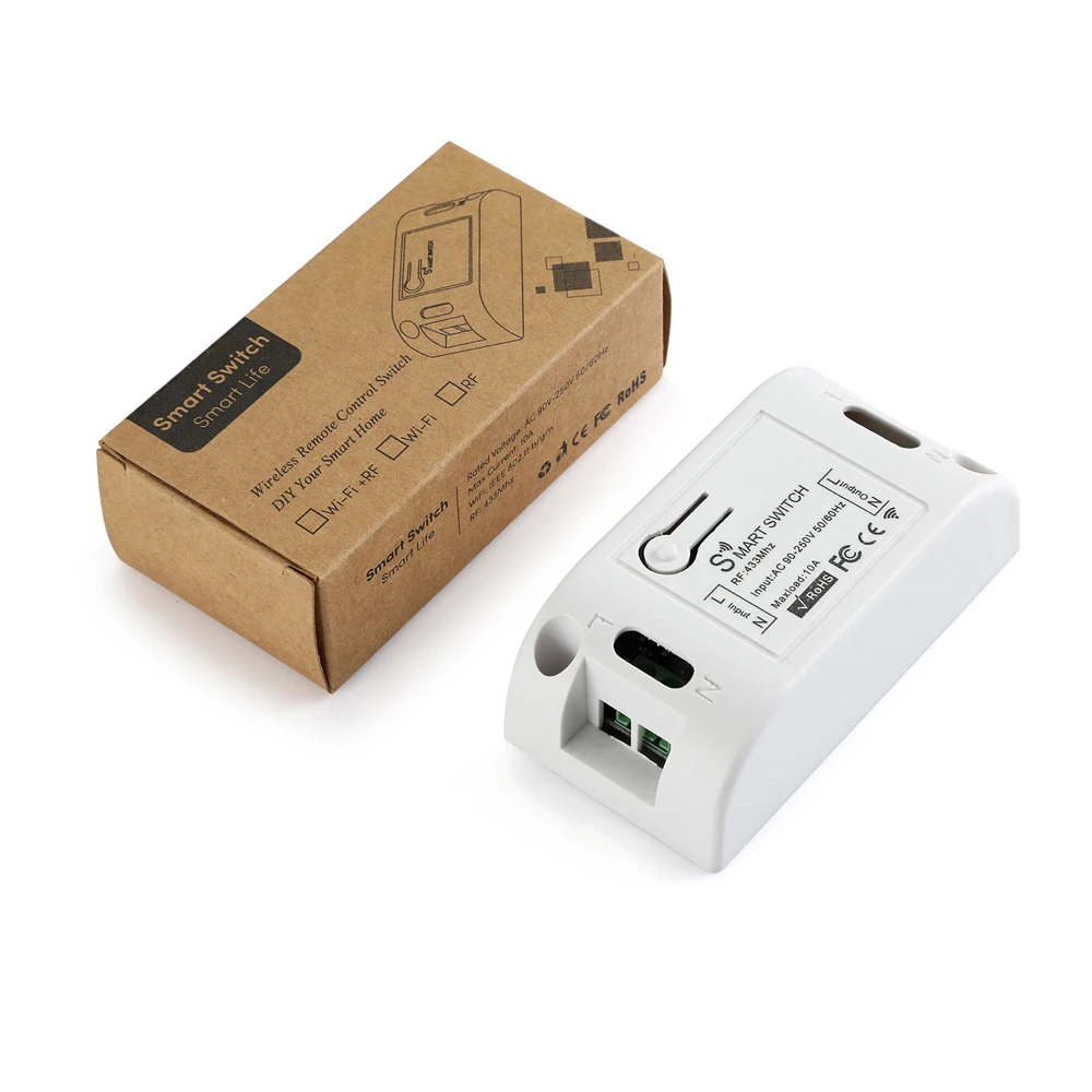 Rubrum Wall Switch 433Mhz Wireless RF 86 Wall Panel Transmitter Switch and AC 110V 220V Relay Receiver For Home Light LED Lamp