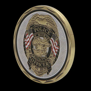 USA policjant brąz pamiątkowe monety ST Michael Patron święty ścigania chroń nas wyzwanie prezenty pamiątkowe tanie i dobre opinie CN (pochodzenie) Metal Europa