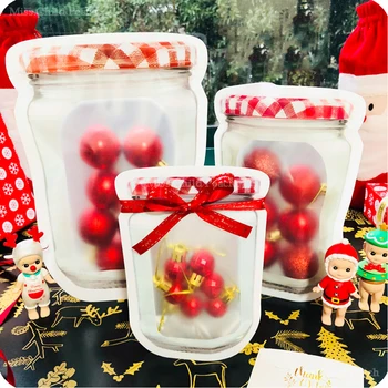 

10/15PCS Reusable Zipper Bags Mason Grocery Bag Candy Jar Food Storage Bags Portable Nuts Cookies Bag Kitchen Food Snack Sealed