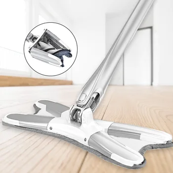 

Reusable Manual Extrusion Microfiber Household Cleaning Tools Hand Free Mop Washing X-type Floor Mop