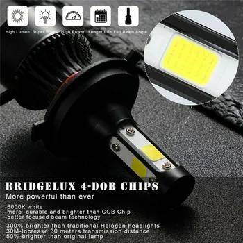 

IP68 Headlights Conversion 4-Sides LED Bulbs High/Low Beam 6500K 2500W
