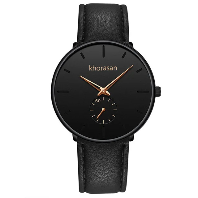 L black rose gold Herren Uhren мужские модные часы Классические наручные часы Роскошные ультра тонкие часы Montre Homme Бизнес Кварцевые часы reloj hombre - Цвет: L black rose gold