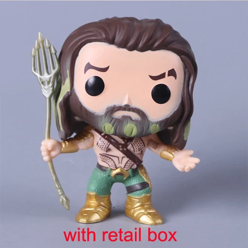Funko Pop DC Justice League Character 10 см супергерой чудо-женщина Супермен Бэтмен Aquaman Flash Виниловая фигурка игрушки - Цвет: 87 with box