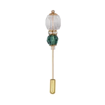 

Brooch for lapel Pearl 50615 (green, needle, glass)